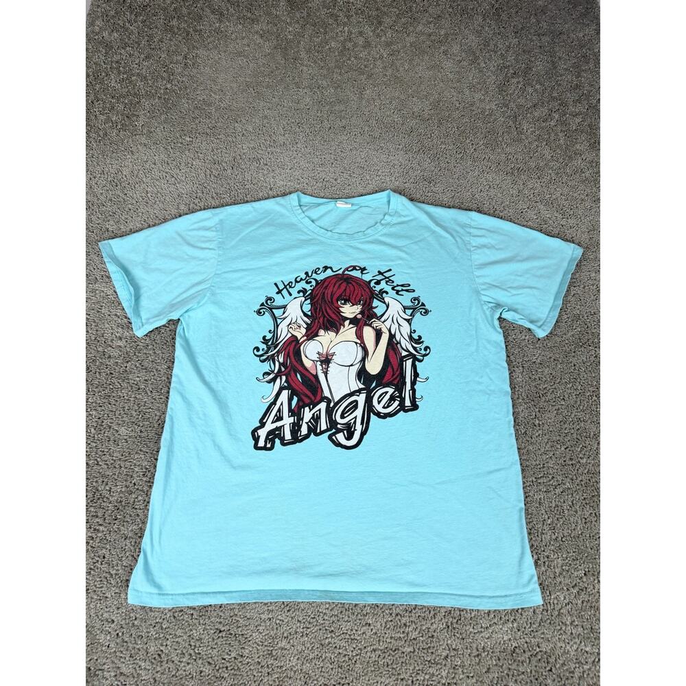Anime Shirt Mens Extra Large Blue Heaven Or Hell Angel Short Sleeve Girl
